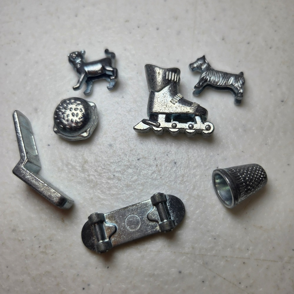 Monopoly Game Replacement Tokens Rollerblade Burger Flip Phone Scottie Dog Cat